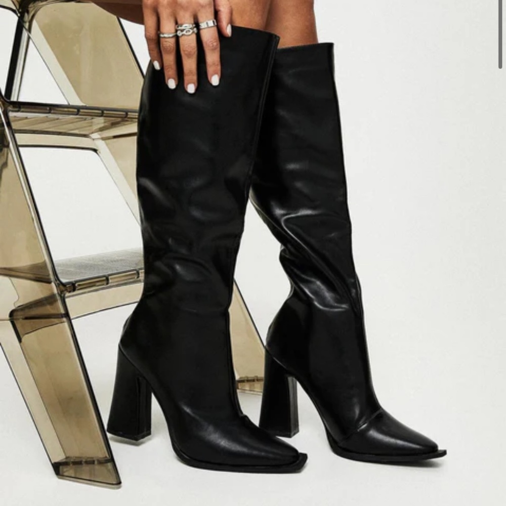 Princess Polly Keeley Boots Matte Black